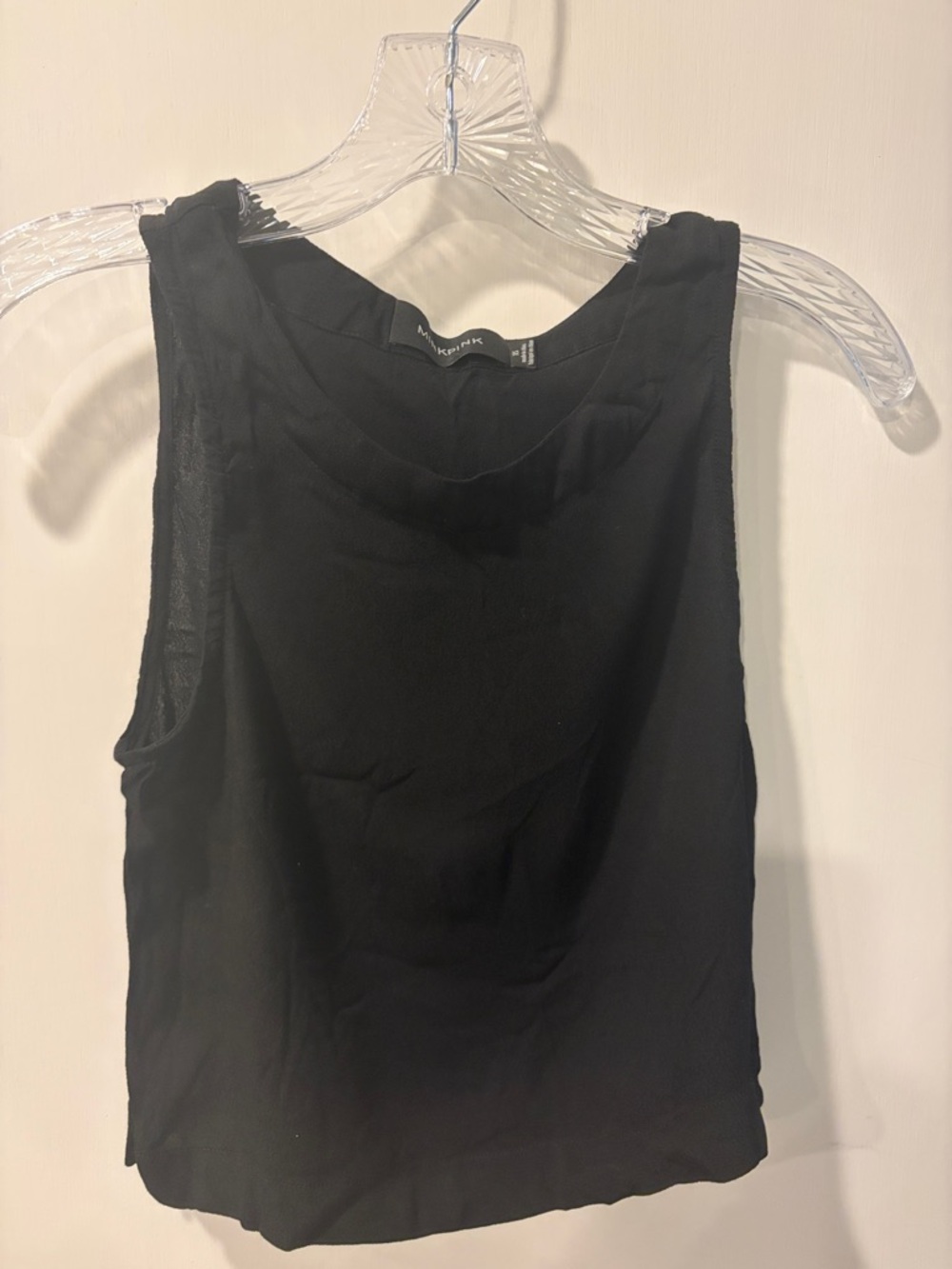 Minkpink XS Black Scoop Neck Sleeveless Tank